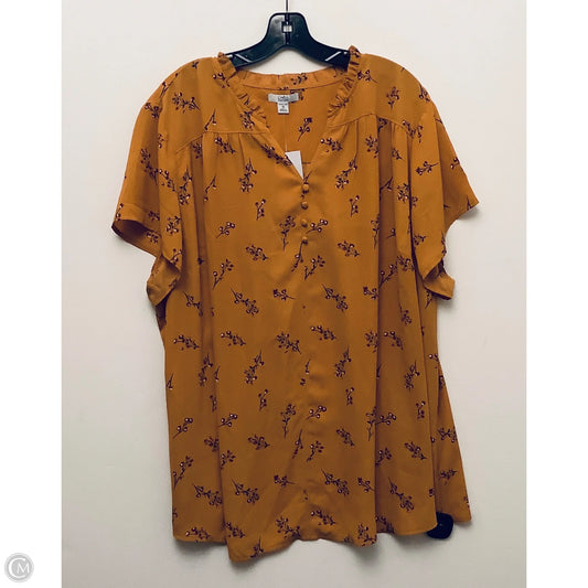 Top Short Sleeve By Croft And Barrow In Yellow, Size: 3x