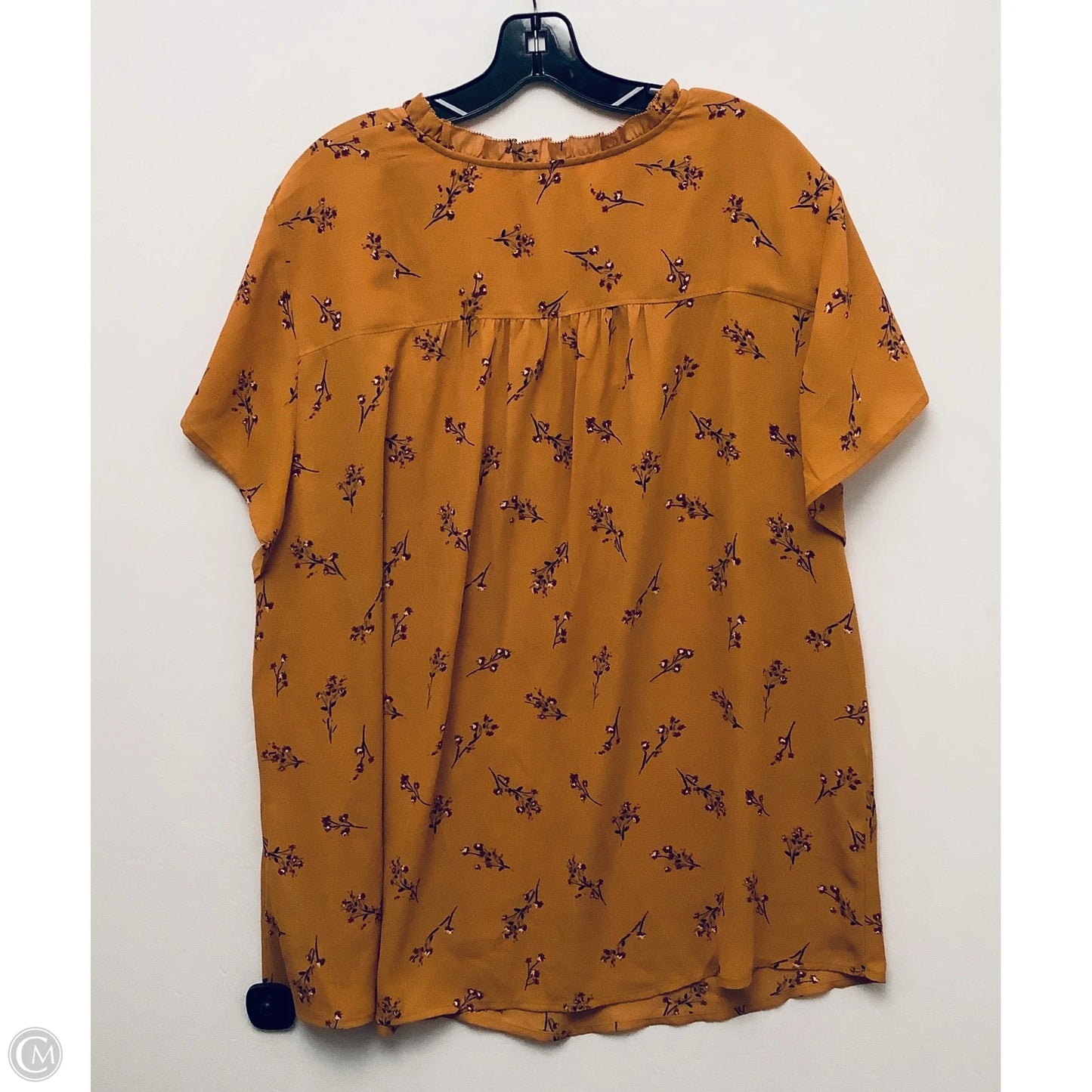 Top Short Sleeve By Croft And Barrow In Yellow, Size: 3x