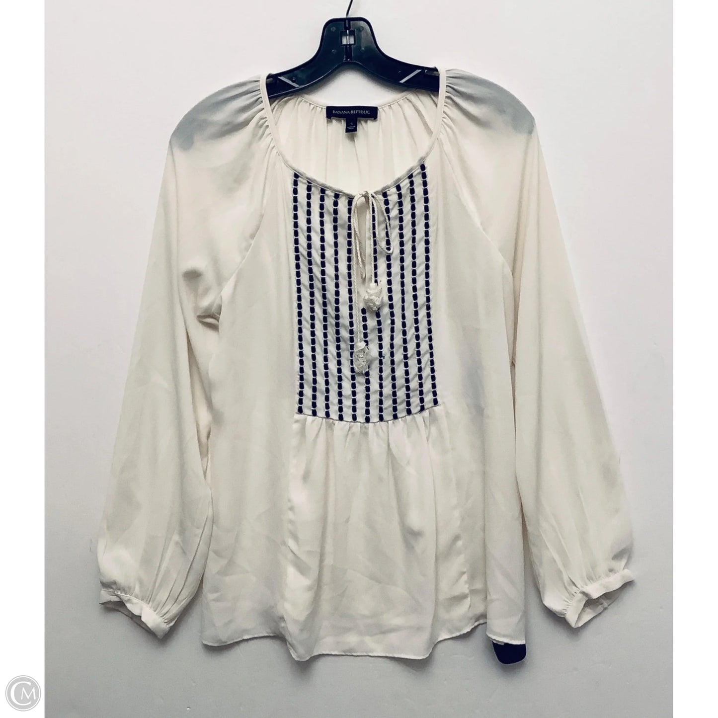 Top Long Sleeve Basic By Banana Republic In White, Size: S