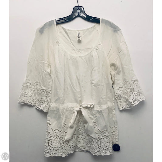 Top Long Sleeve Basic By Floreat In Cream, Size: 12