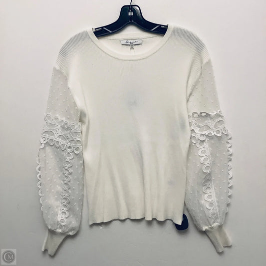 Top Long Sleeve By Cme In White, Size: M