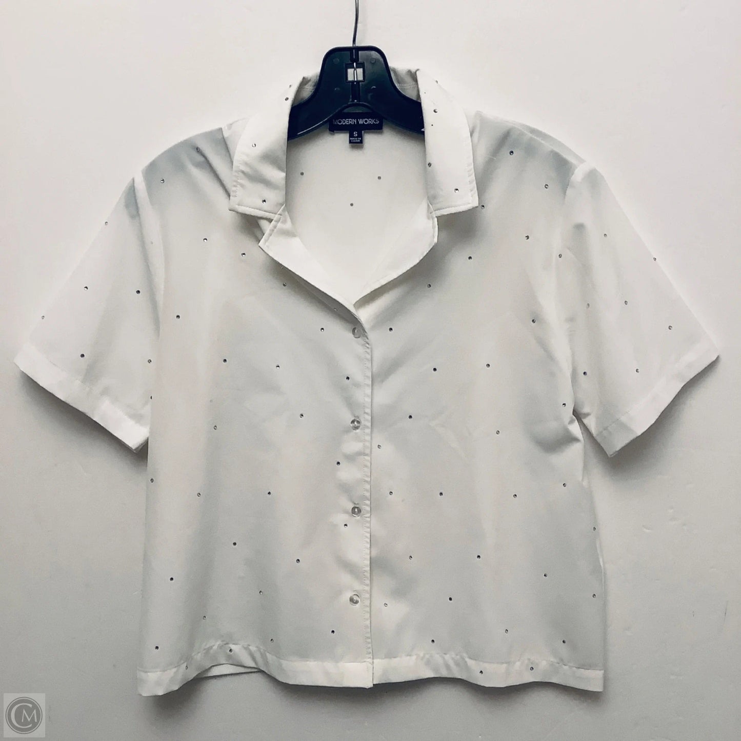 Top Short Sleeve Basic By Modern Works In White, Size: S