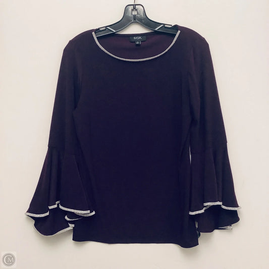 Top Long Sleeve Basic By Msk In Purple, Size: S