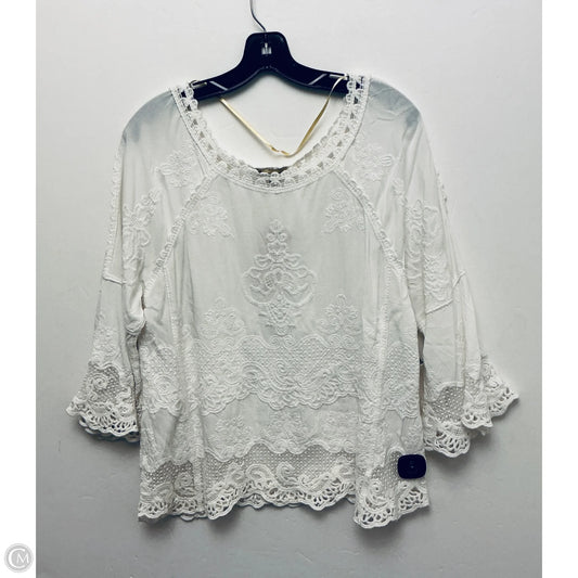 Top Long Sleeve By Democracy In White, Size: S