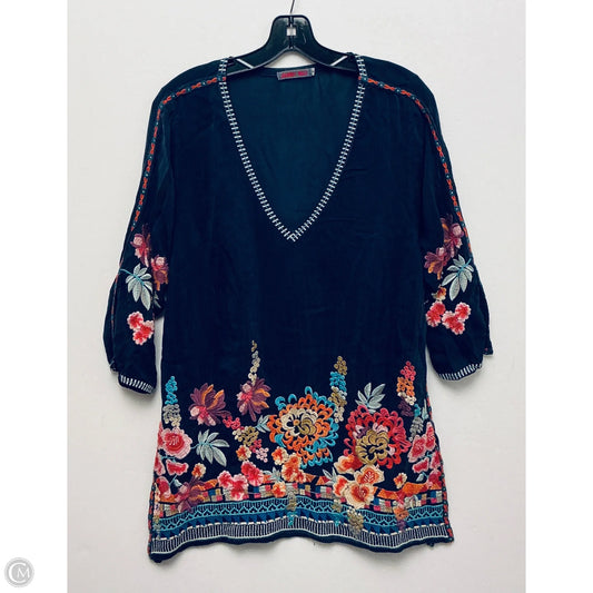 Top Long Sleeve By Johnny Was In Blue & Brown, Size: S