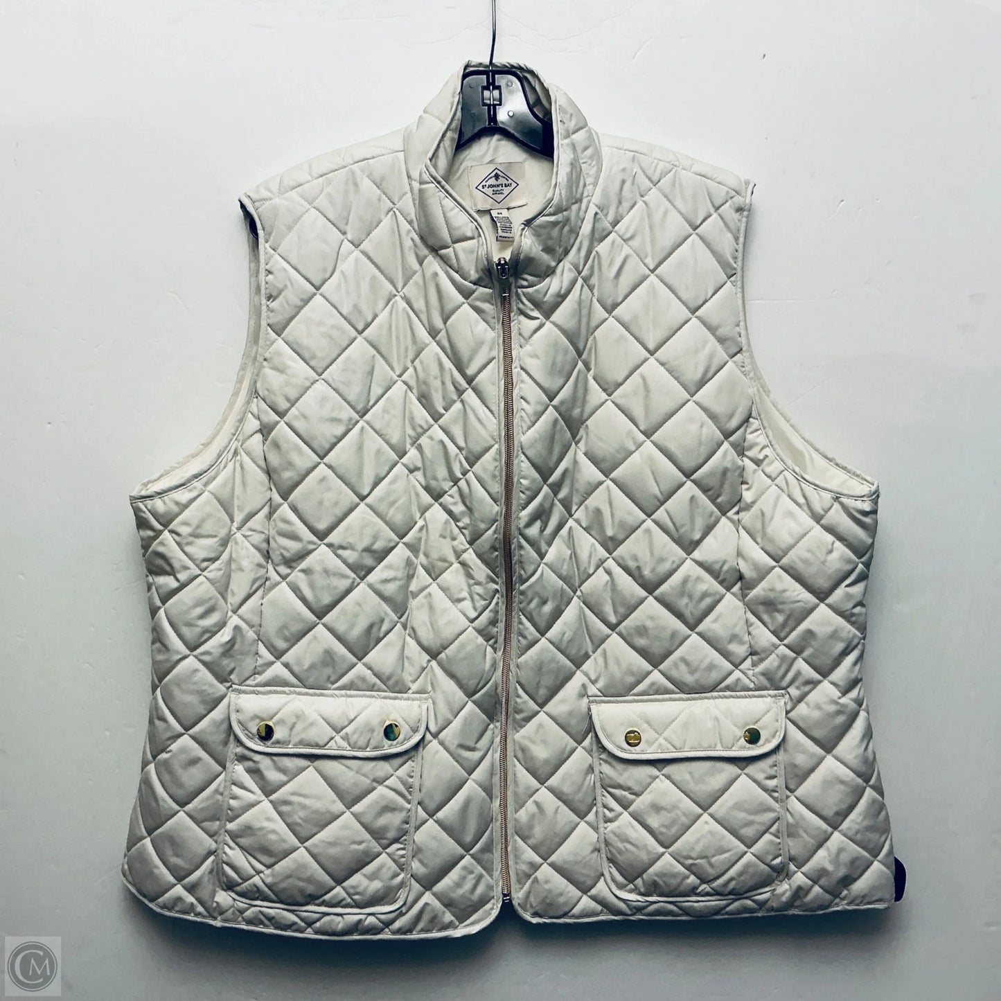 Vest Puffer & Quilted By St Johns Bay In Cream, Size: 3x