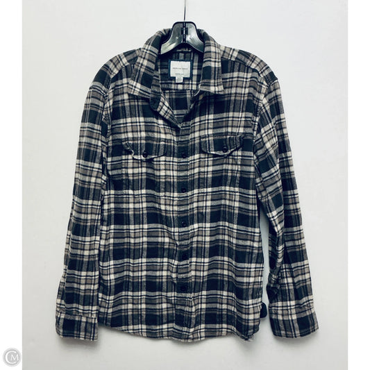 Top Long Sleeve Basic By American Eagle In Brown, Size: L