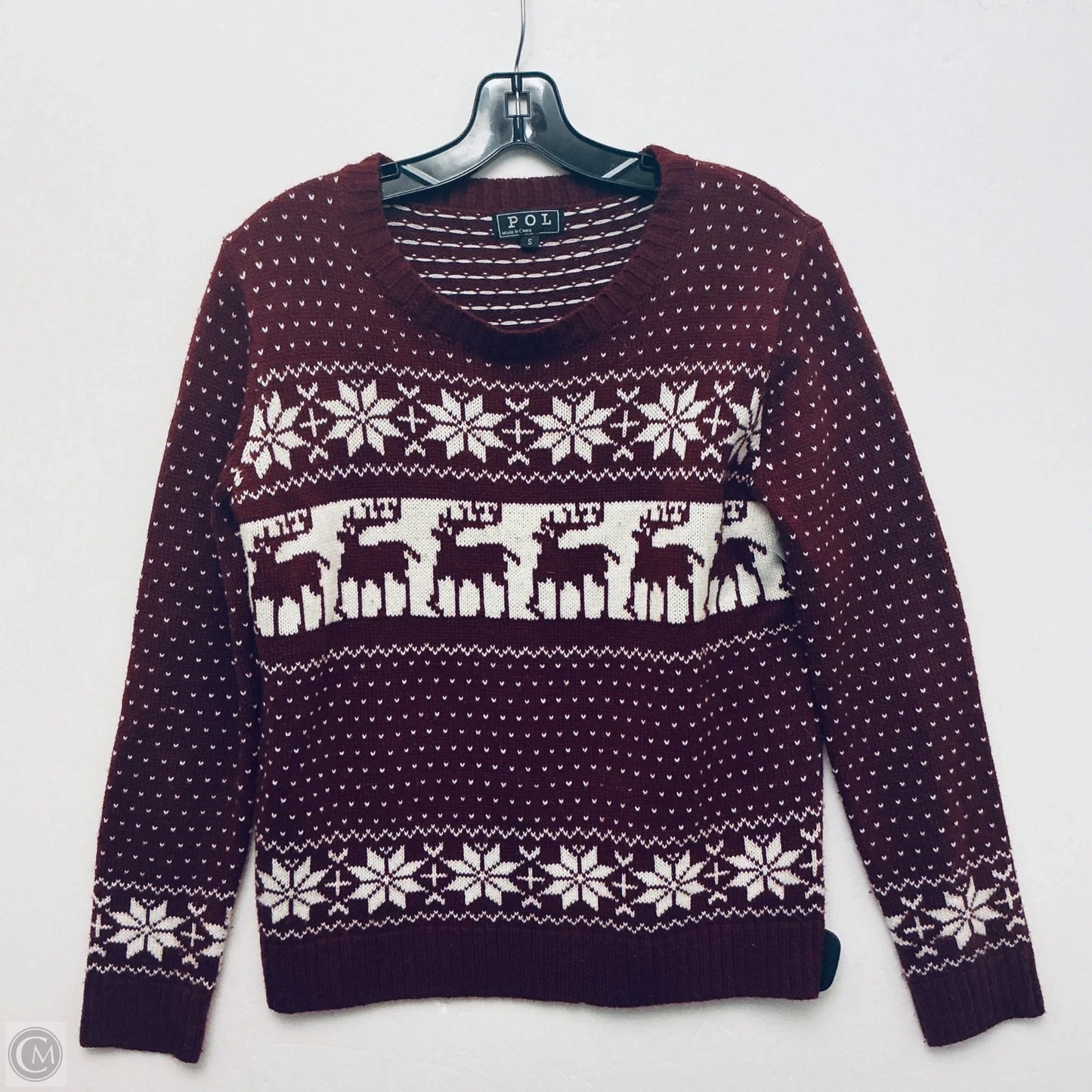 Sweater By Pol In Maroon, Size: S
