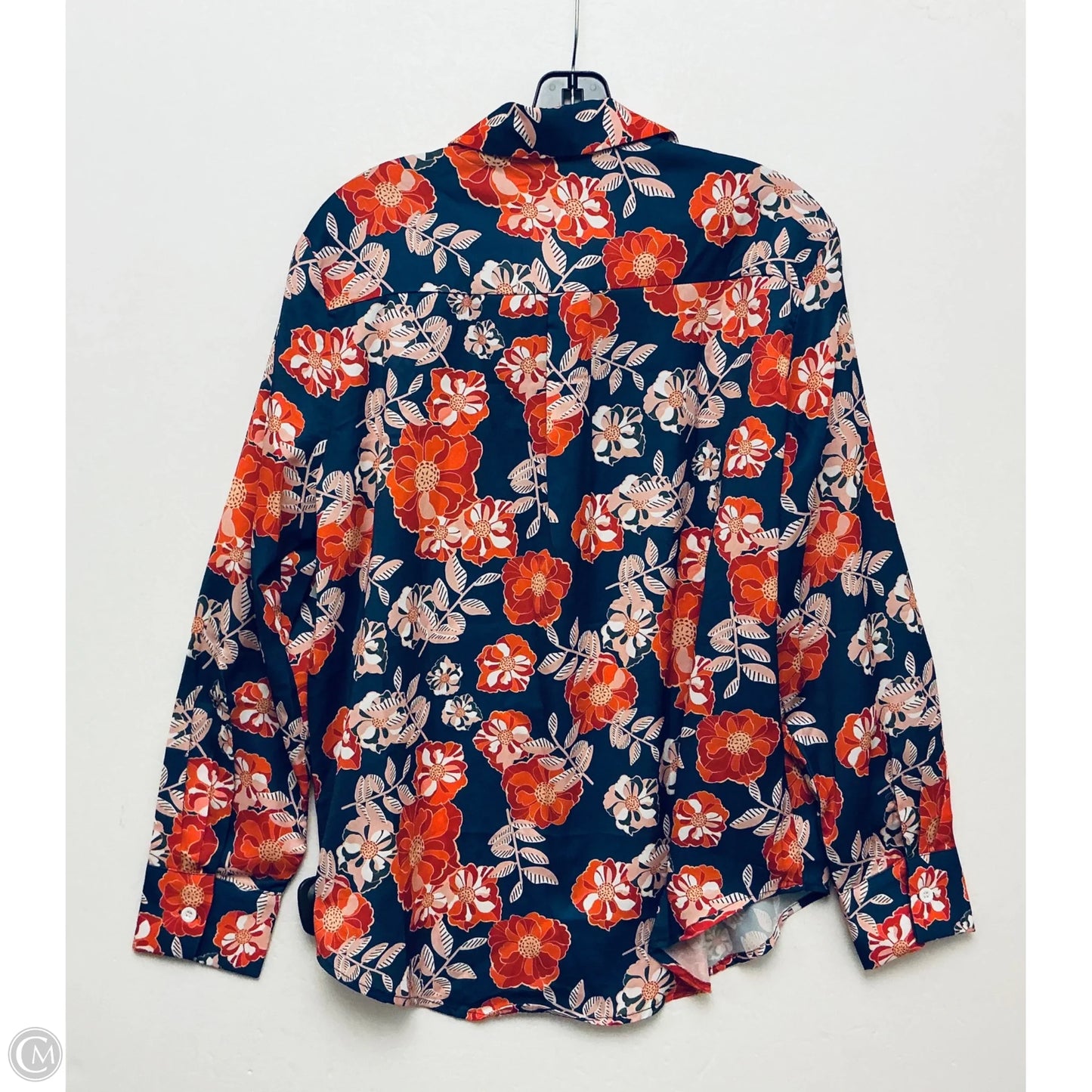 Top Long Sleeve By Cme In Blue, Size: L