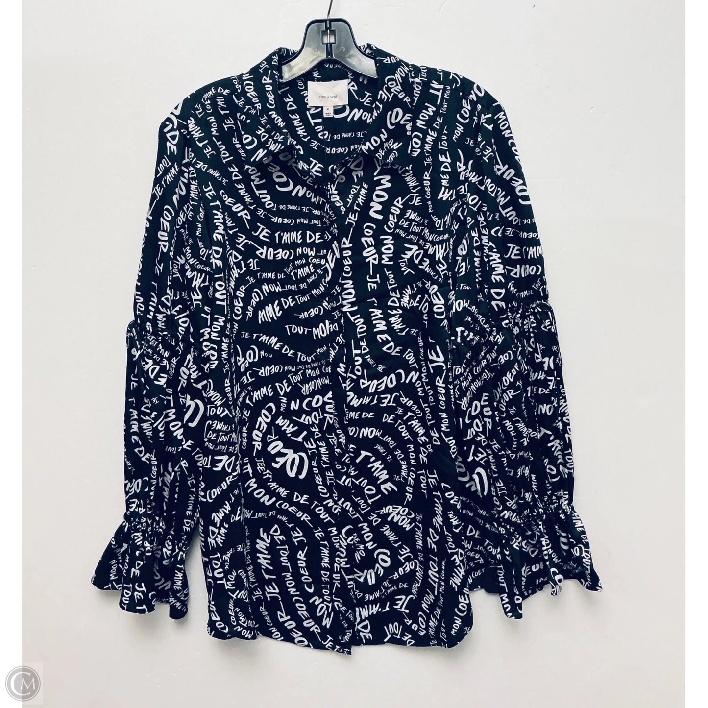 Top Long Sleeve By Cinq A Sept In Black, Size: Xl