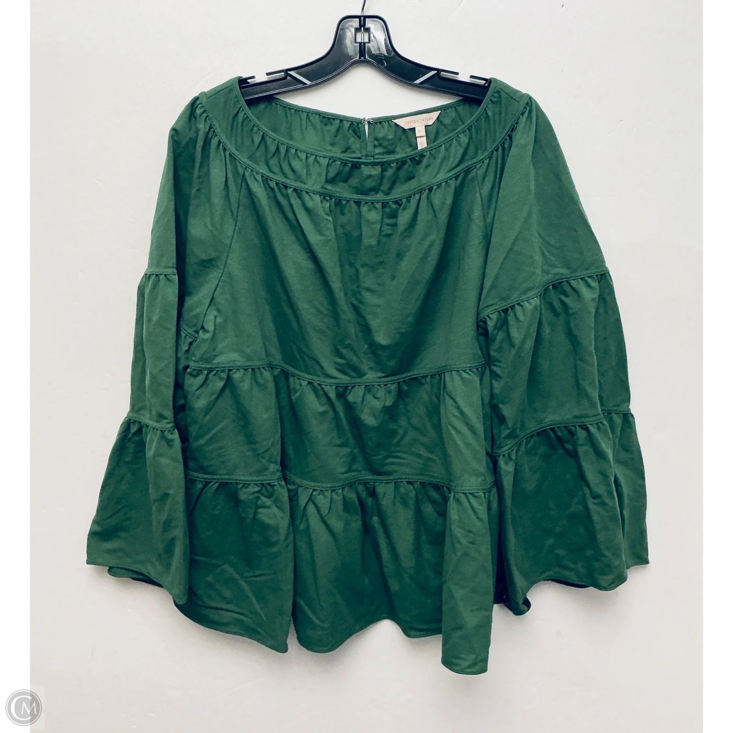 Top Long Sleeve Basic By Rebecca Taylor In Green, Size: Xl