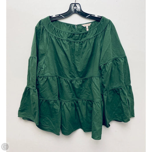 Top Long Sleeve Basic By Rebecca Taylor In Green, Size: Xl
