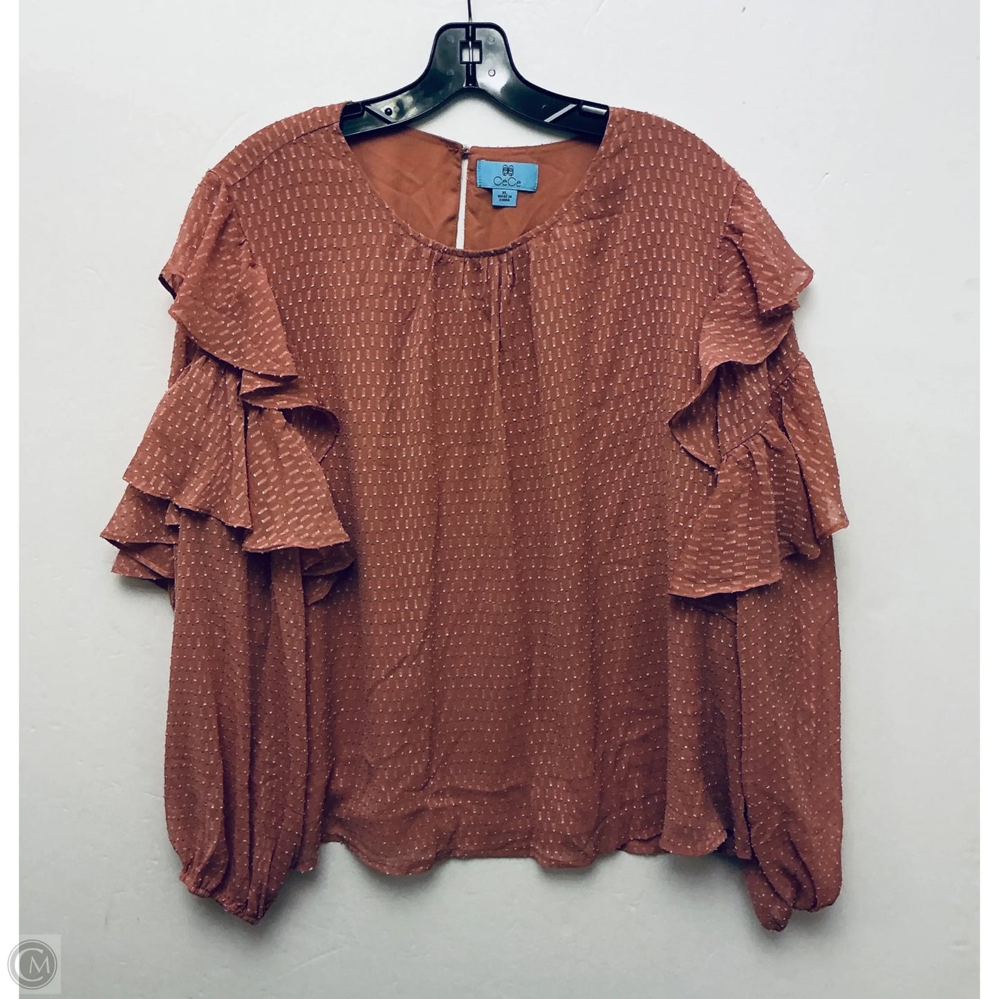Top Long Sleeve Basic By Cece In Pink, Size: Xl