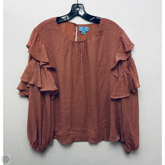 Top Long Sleeve Basic By Cece In Pink, Size: Xl