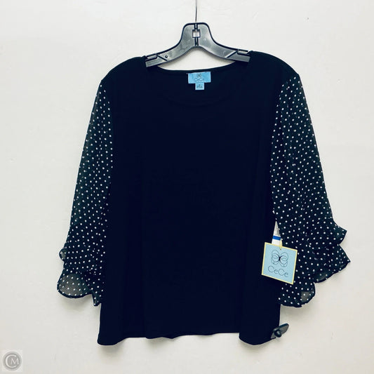 Top Long Sleeve By Cece In Black, Size: Xl