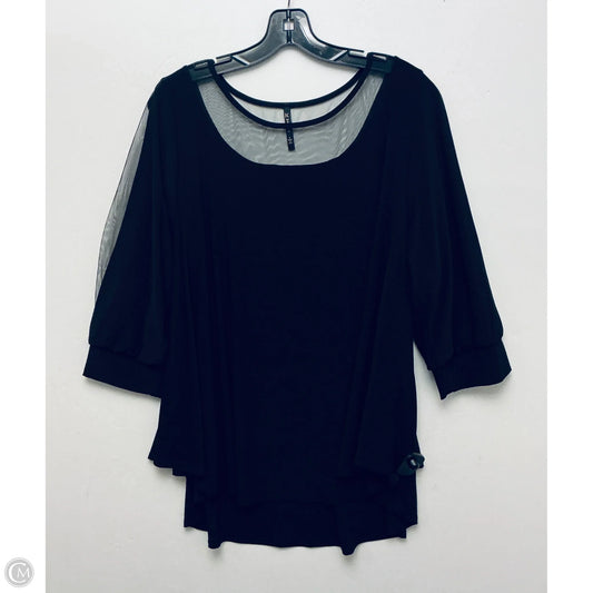 Top 3/4 Sleeve Basic By Ic By Connie K In Black, Size: L