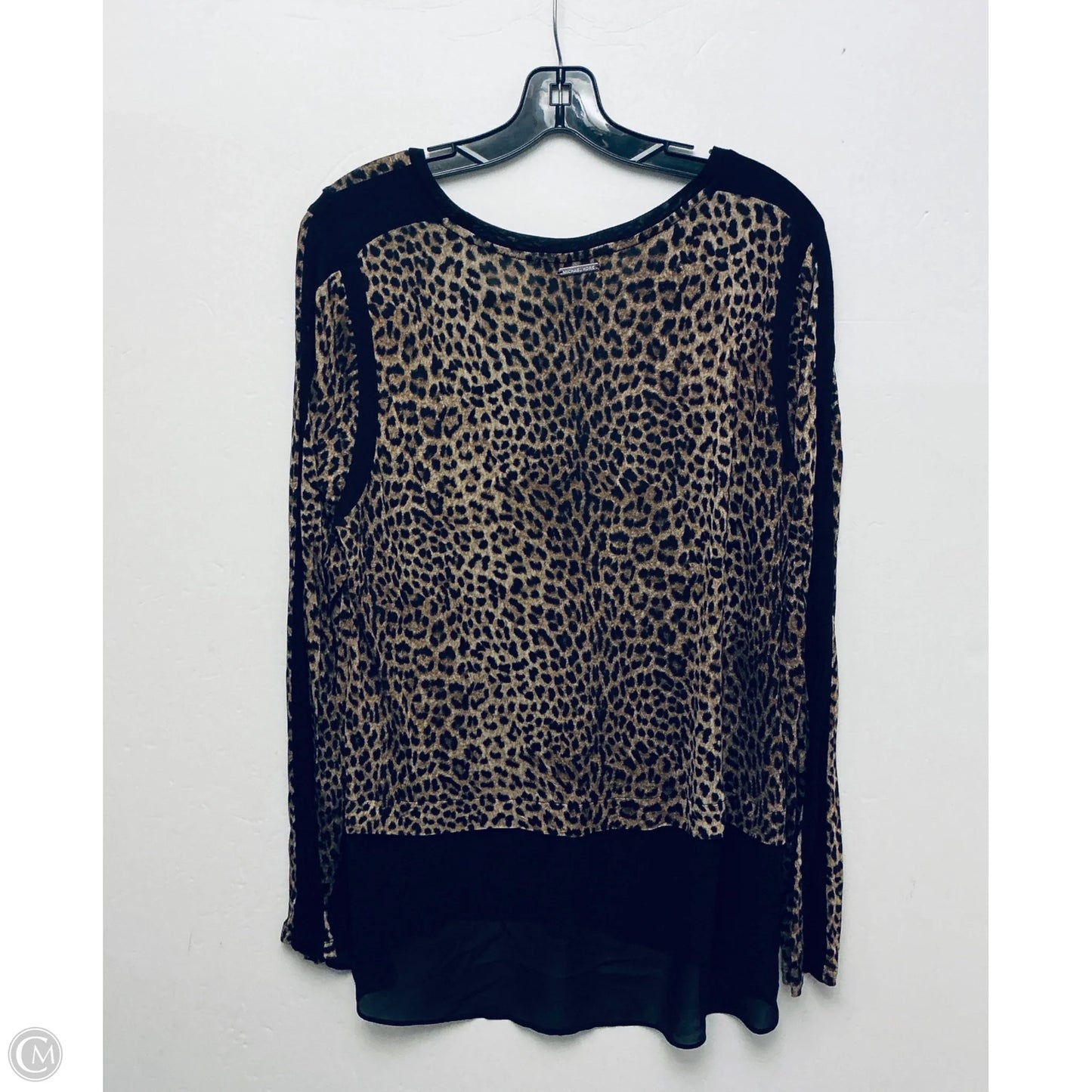 Top Long Sleeve Basic By Michael By Michael Kors In Animal Print, Size: Xl