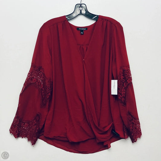 Top Long Sleeve By Roz And Ali In Red, Size: Xl