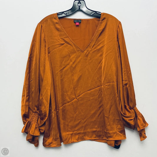 Top Long Sleeve Basic By Vince Camuto In Orange, Size: Xl