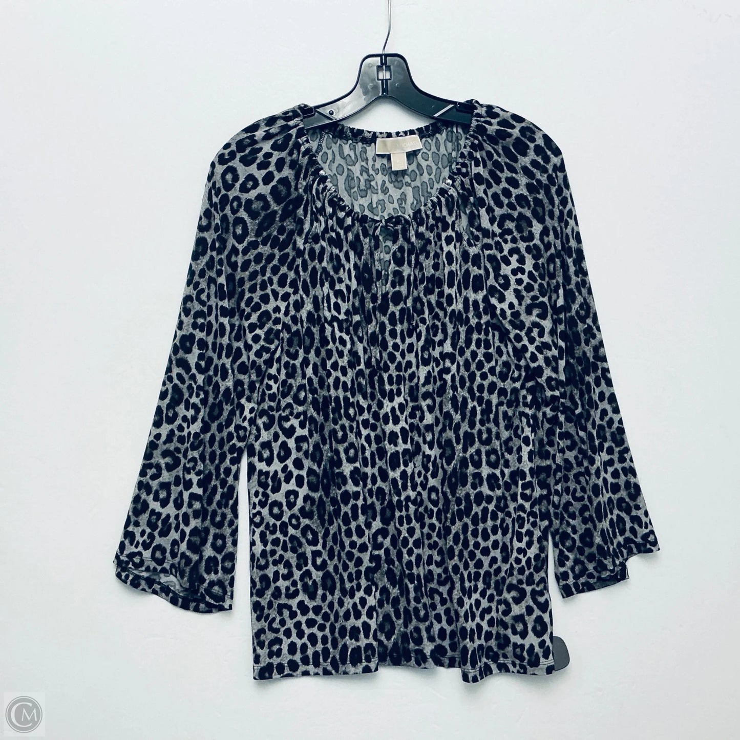 Top Long Sleeve Basic By Michael By Michael Kors In Animal Print, Size: Xl