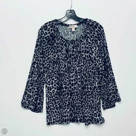 Top Long Sleeve Basic By Michael By Michael Kors In Animal Print, Size: Xl