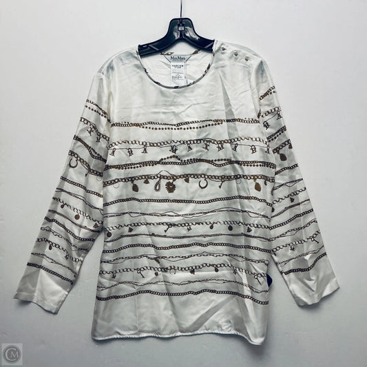 Top Long Sleeve Designer By Max Mara In Cream, Size: 14