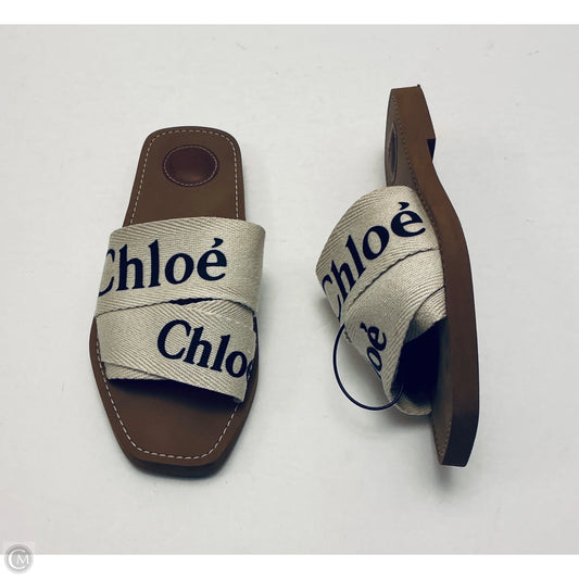 Sandals Luxury Designer By Chloe In Brown, Size: 8.5