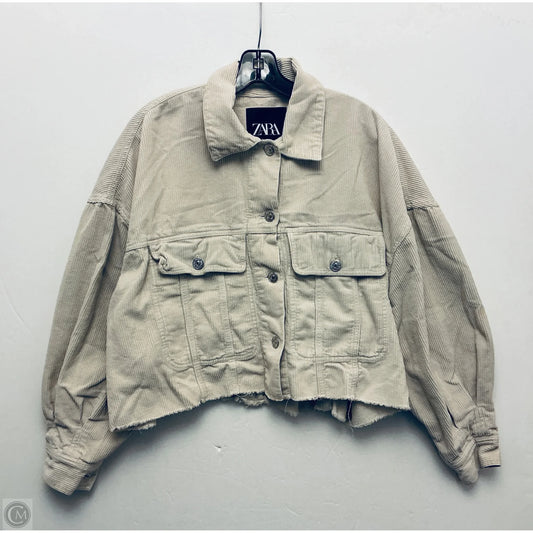 Jacket Shirt By Zara In Cream, Size: Xs