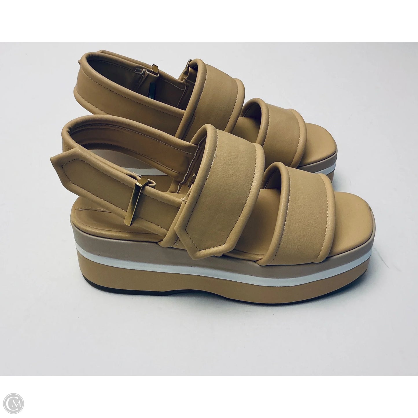 Sandals Heels Wedge By Franco Sarto In Brown, Size: 5.5