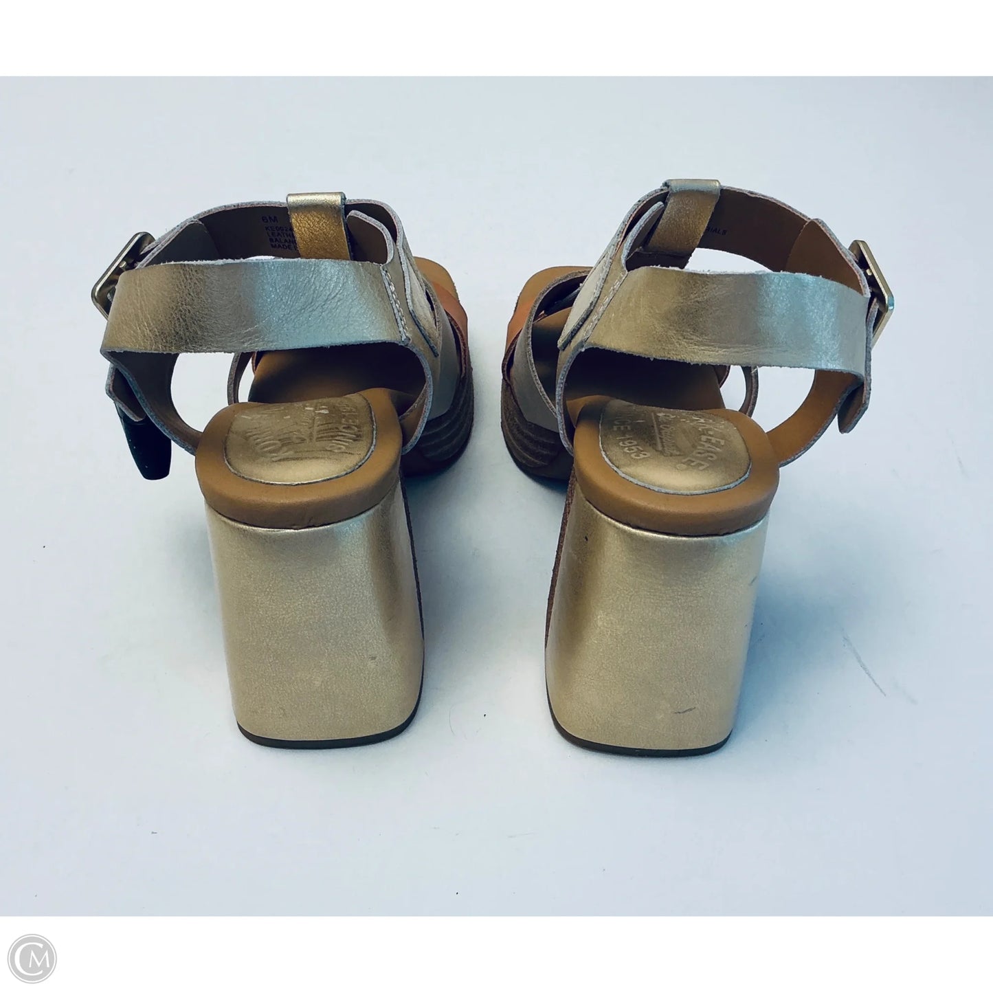 Sandals Heels Platform By Kork Ease In Gold, Size: 6