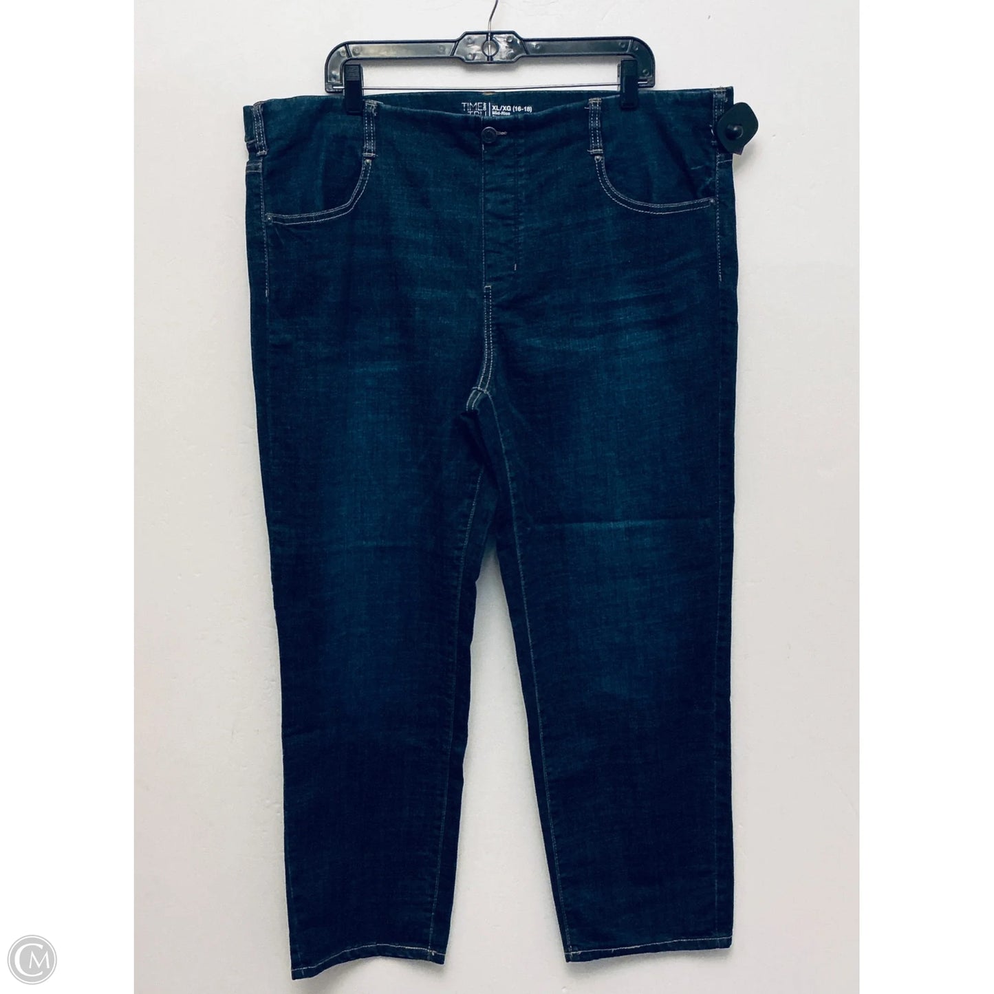 Jeans Straight By Time And Tru In Blue Denim, Size: 16
