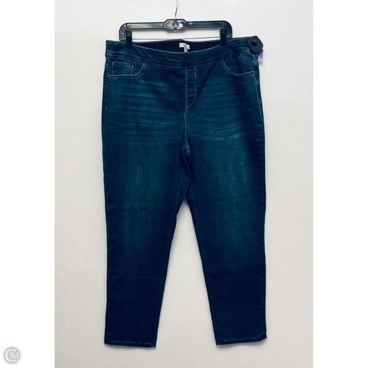 Jeans Straight By Croft And Barrow In Blue Denim, Size: 16