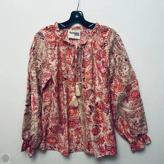 Top Long Sleeve Basic By Savanna Jane In Pink, Size: S