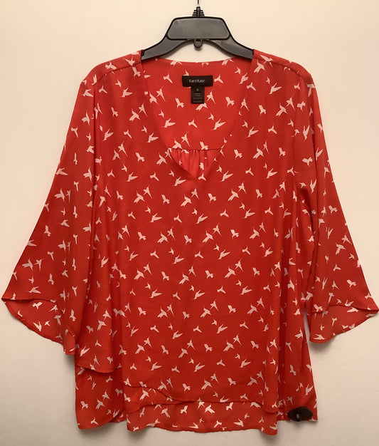 Top Long Sleeve By Karen Kane In Red, Size: 1x