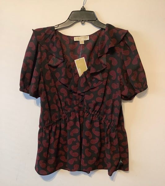 Top Short Sleeve By Michael Kors In Black, Size: L