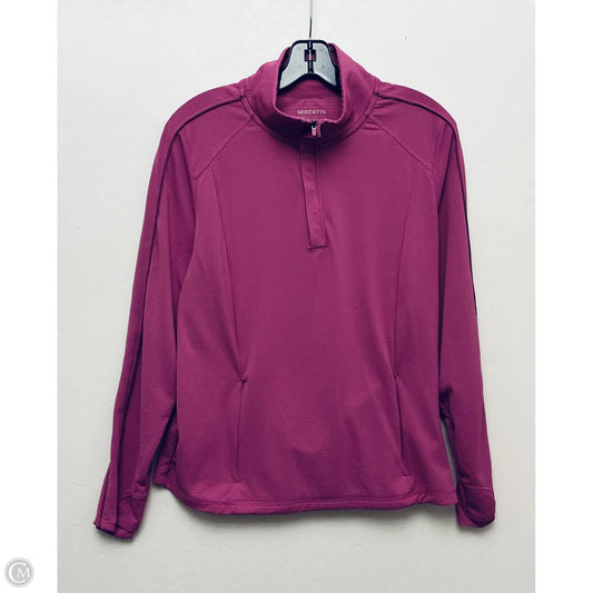 Athletic Top Long Sleeve Collar By Mondetta In Purple, Size: L