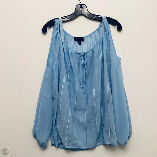 Top Long Sleeve By Ab Studio In Blue, Size: Xl