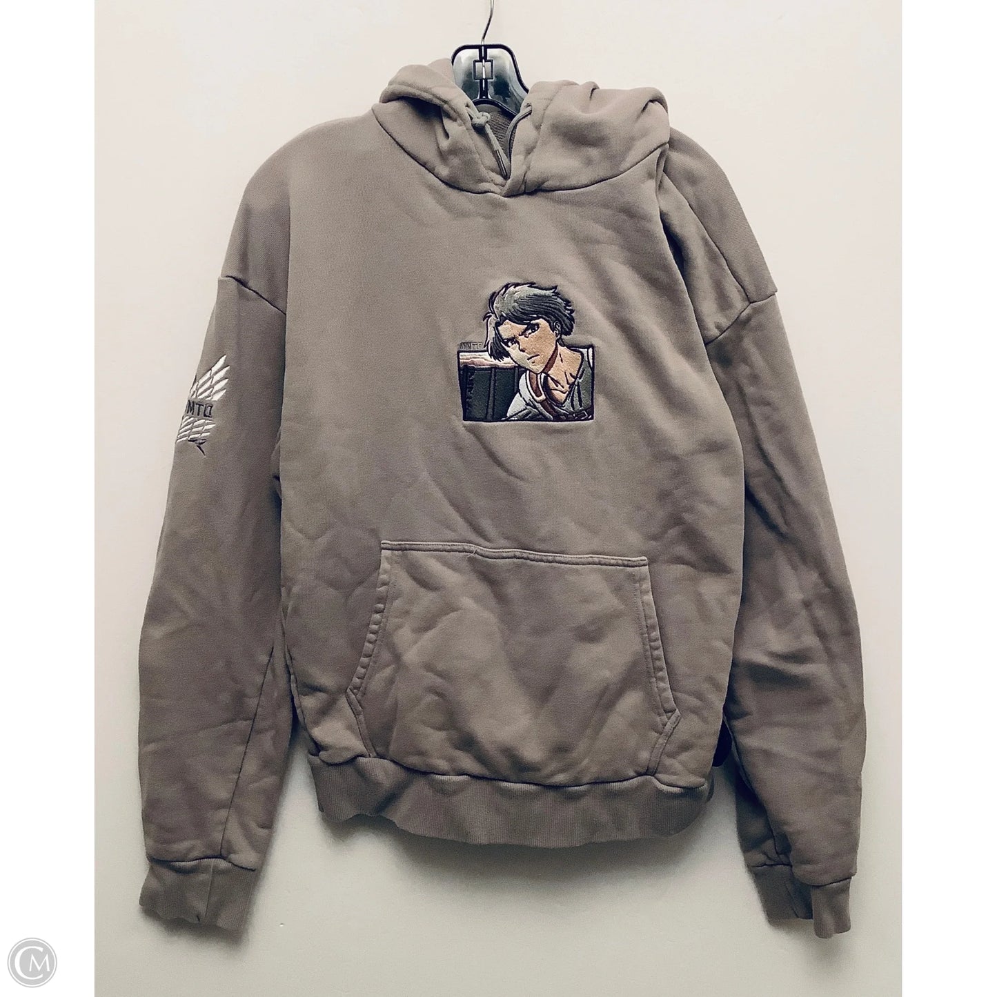 Sweatshirt Hoodie By Clothes Mentor In Cream, Size: L