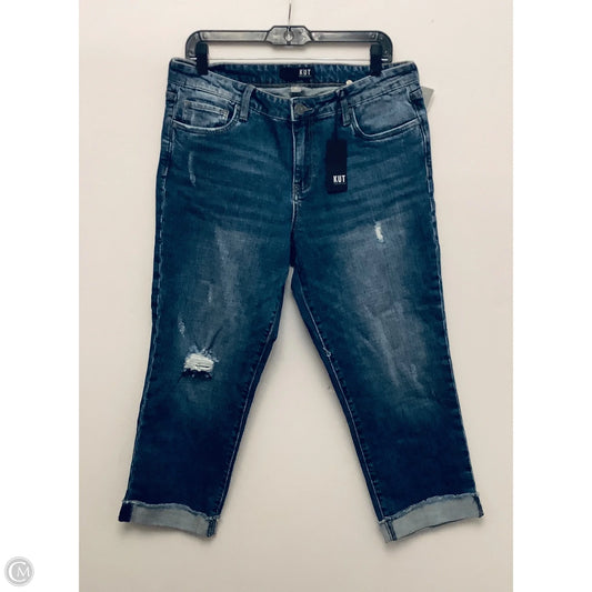 Jeans Straight By Kut In Blue Denim, Size: 14
