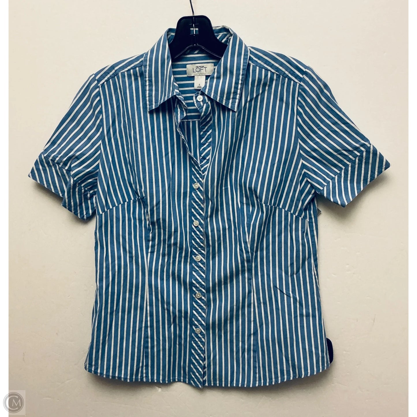 Top Short Sleeve By Loft In Blue, Size: S