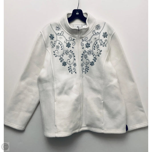 Jacket Fleece By Alfred Dunner In White, Size: Xl