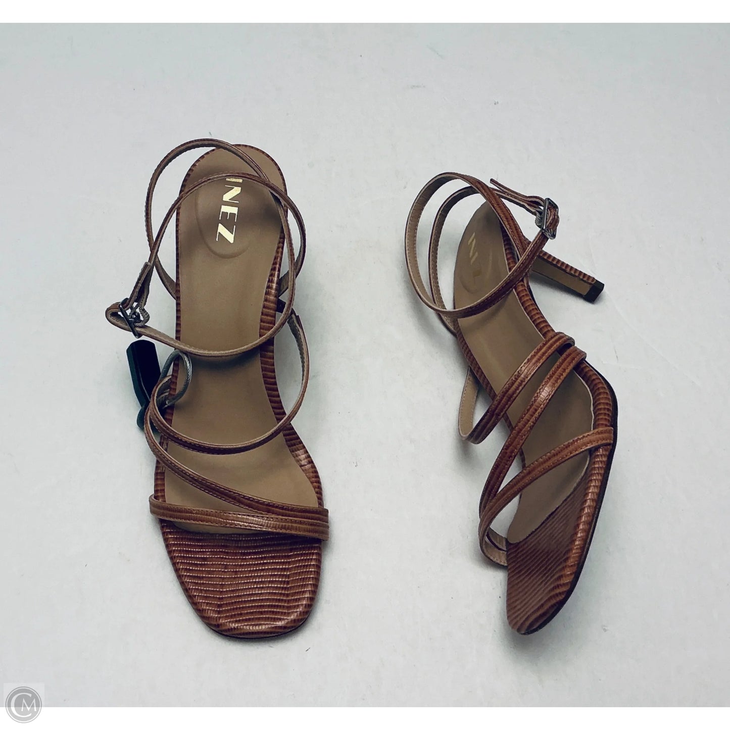 Sandals Heels Kitten By Clothes Mentor In Brown, Size: 7.5