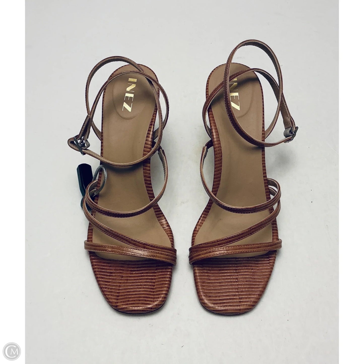 Sandals Heels Kitten By Clothes Mentor In Brown, Size: 7.5