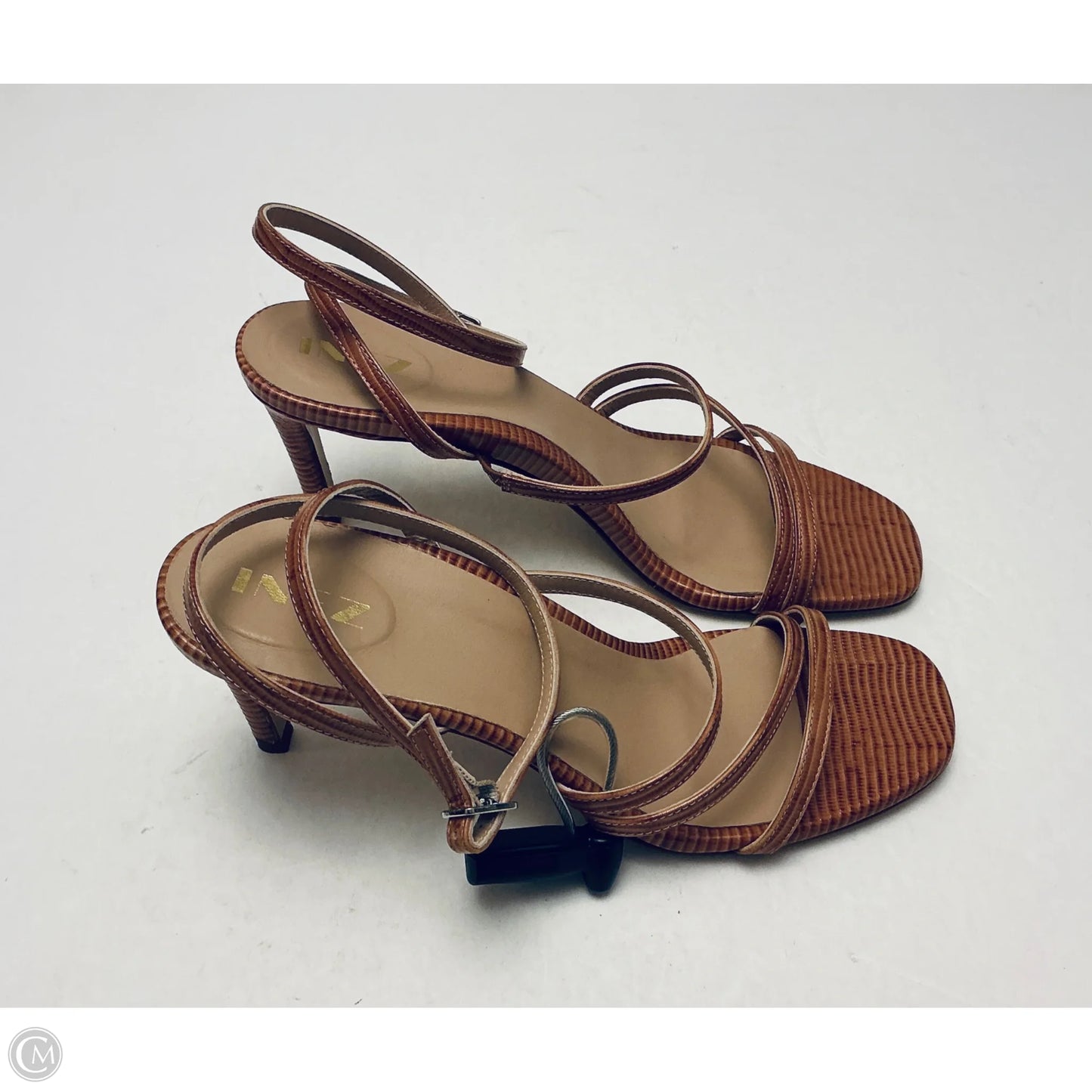 Sandals Heels Kitten By Clothes Mentor In Brown, Size: 7.5