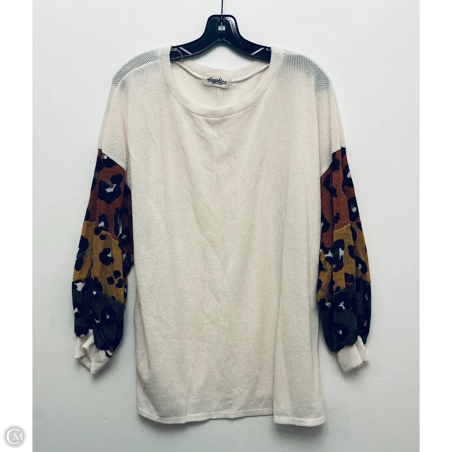 Top Long Sleeve Basic By Haptics In Animal Print, Size: 1x