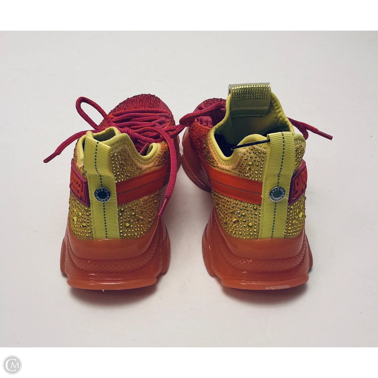 Shoes Sneakers By Steve Madden In Pink & Yellow, Size: 10