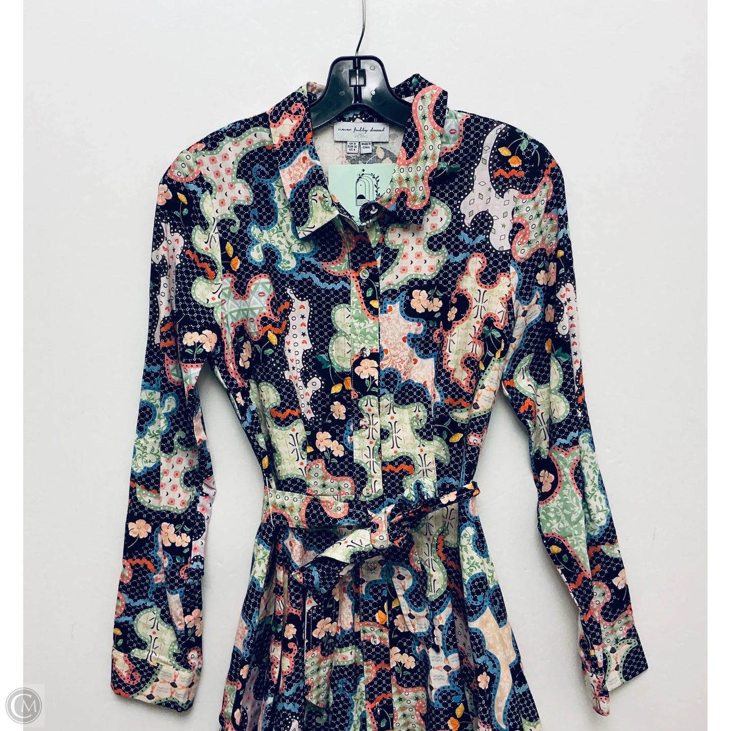 Dress Casual Midi By Never Fully Dressed In Multi-colored, Size: S