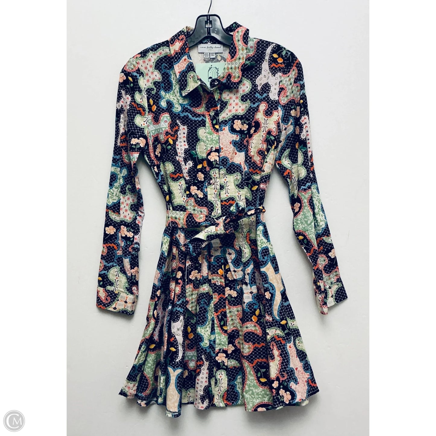 Dress Casual Midi By Never Fully Dressed In Multi-colored, Size: S