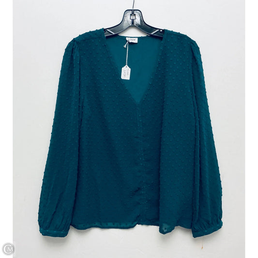 Top Long Sleeve By J. Crew In Green, Size: L