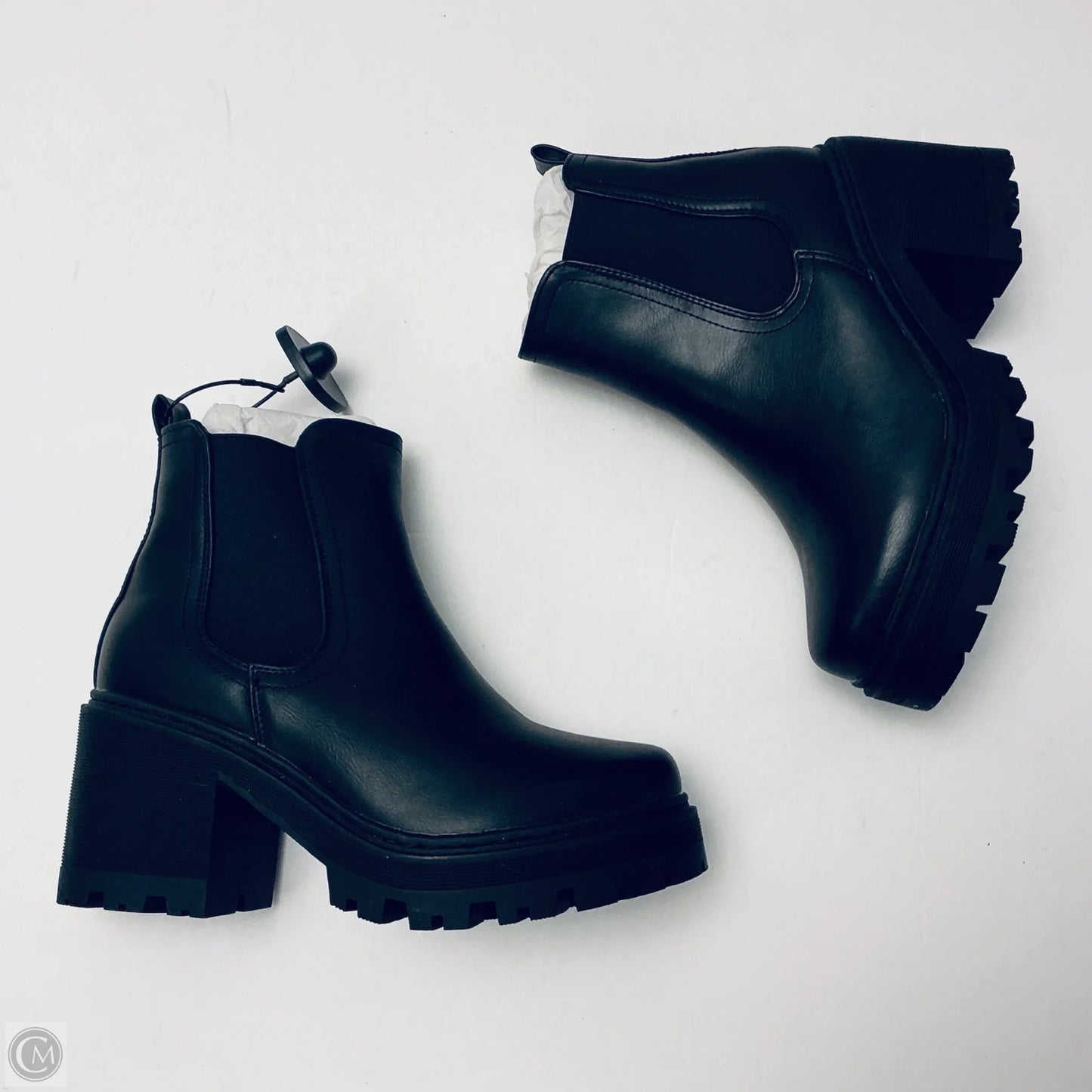 Boots Ankle Heels By Clothes Mentor In Black, Size: 8